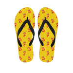 Cartoon Fox Pattern Print Flip Flops