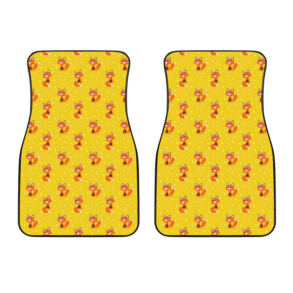 Cartoon Fox Pattern Print Front Car Floor Mats