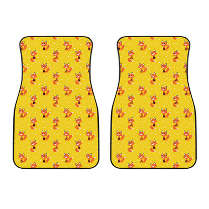 Cartoon Fox Pattern Print Front Car Floor Mats