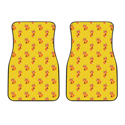 Cartoon Fox Pattern Print Front Car Floor Mats