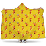 Cartoon Fox Pattern Print Hooded Blanket