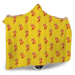Cartoon Fox Pattern Print Hooded Blanket