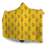 Cartoon Fox Pattern Print Hooded Blanket