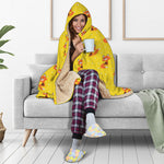 Cartoon Fox Pattern Print Hooded Blanket