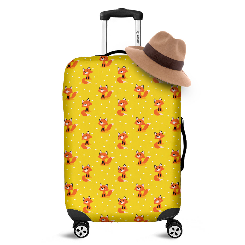 Cartoon Fox Pattern Print Luggage Cover