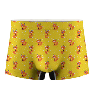 Cartoon Fox Pattern Print Men's Boxer Briefs