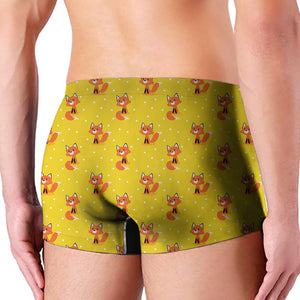 Cartoon Fox Pattern Print Men's Boxer Briefs