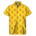 Cartoon Fox Pattern Print Men's Short Sleeve Shirt