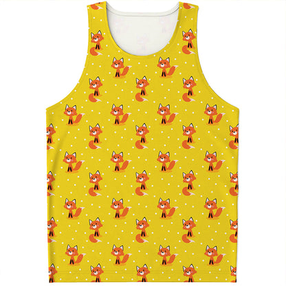 Cartoon Fox Pattern Print Men's Tank Top