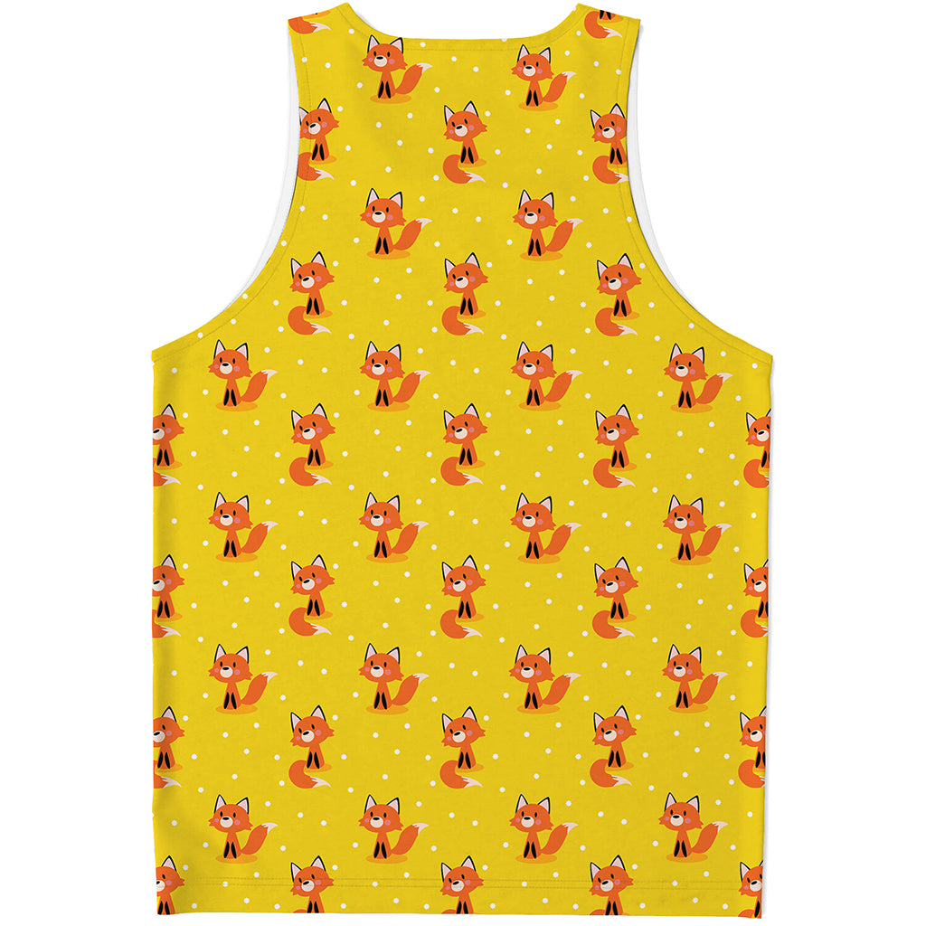 Cartoon Fox Pattern Print Men's Tank Top