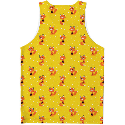 Cartoon Fox Pattern Print Men's Tank Top