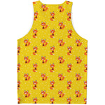 Cartoon Fox Pattern Print Men's Tank Top