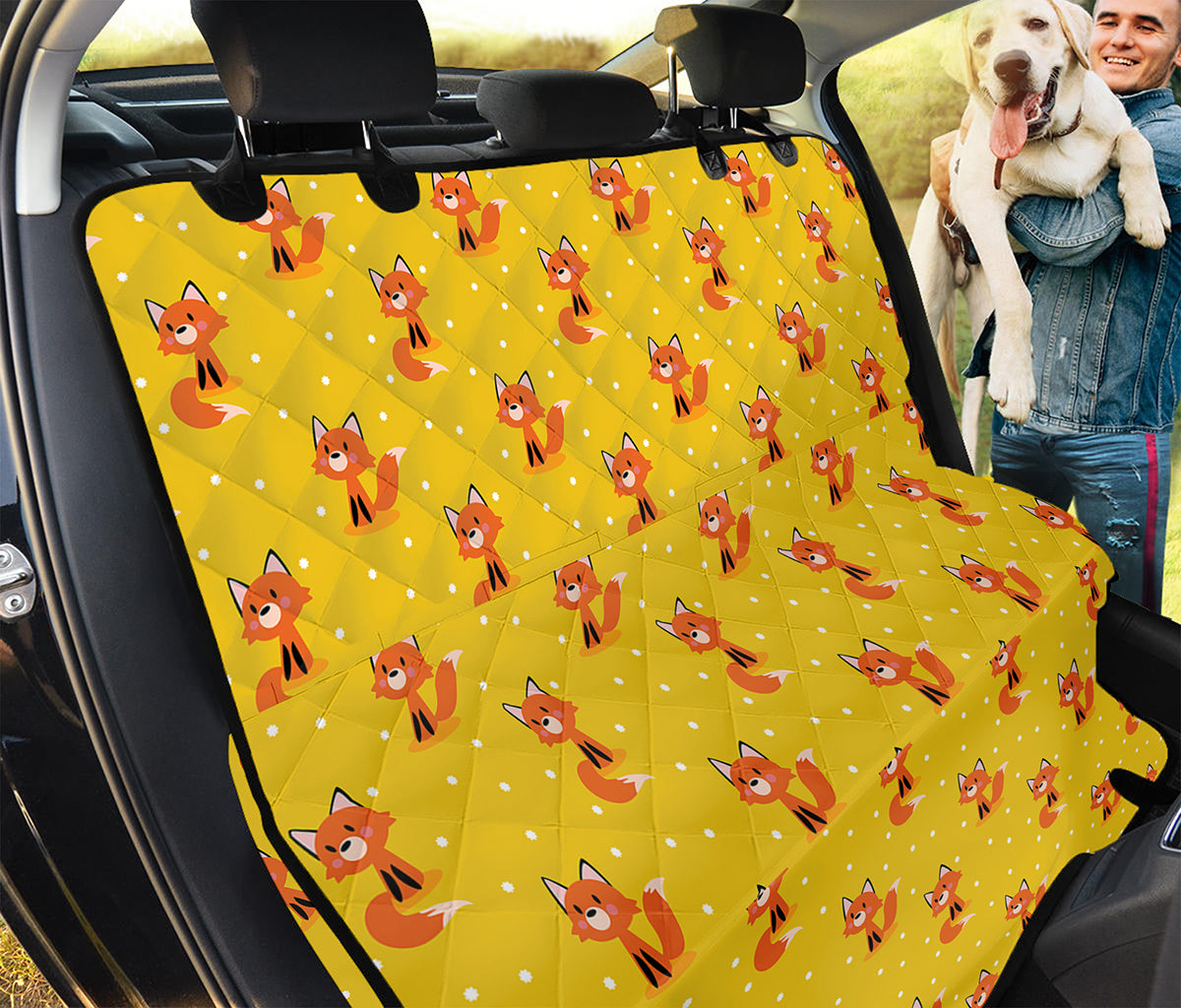 Cartoon Fox Pattern Print Pet Car Back Seat Cover