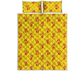 Cartoon Fox Pattern Print Quilt Bed Set