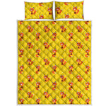 Cartoon Fox Pattern Print Quilt Bed Set