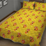 Cartoon Fox Pattern Print Quilt Bed Set