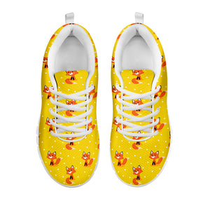 Cartoon Fox Pattern Print White Sneakers