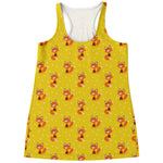 Cartoon Fox Pattern Print Women's Racerback Tank Top