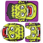 Cartoon Frankenstein Print 3 Piece Bath Mat Set