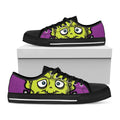 Cartoon Frankenstein Print Black Low Top Sneakers