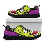 Cartoon Frankenstein Print Black Sneakers