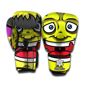 Cartoon Frankenstein Print Boxing Gloves