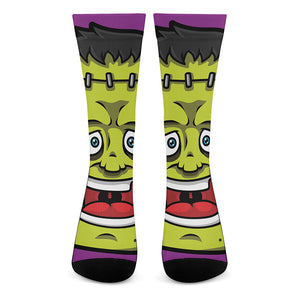 Cartoon Frankenstein Print Crew Socks