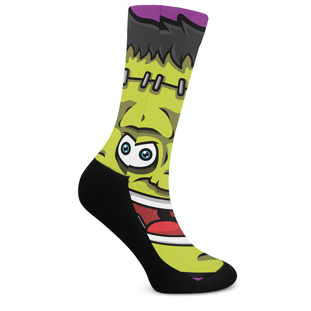 Cartoon Frankenstein Print Crew Socks