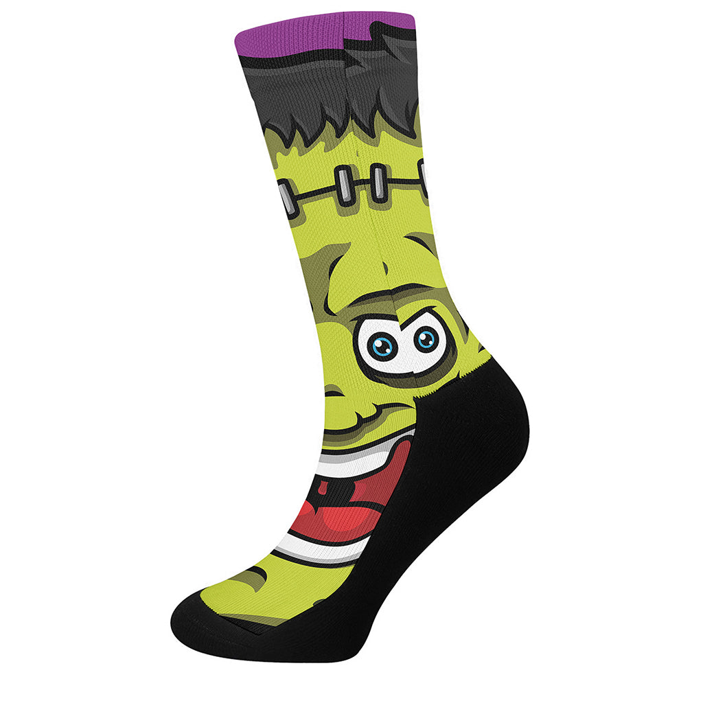 Cartoon Frankenstein Print Crew Socks