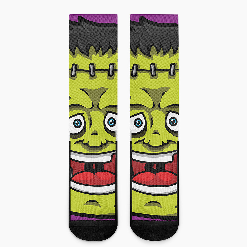 Cartoon Frankenstein Print Crew Socks