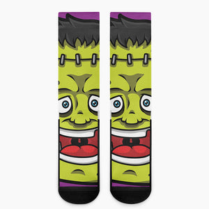 Cartoon Frankenstein Print Crew Socks