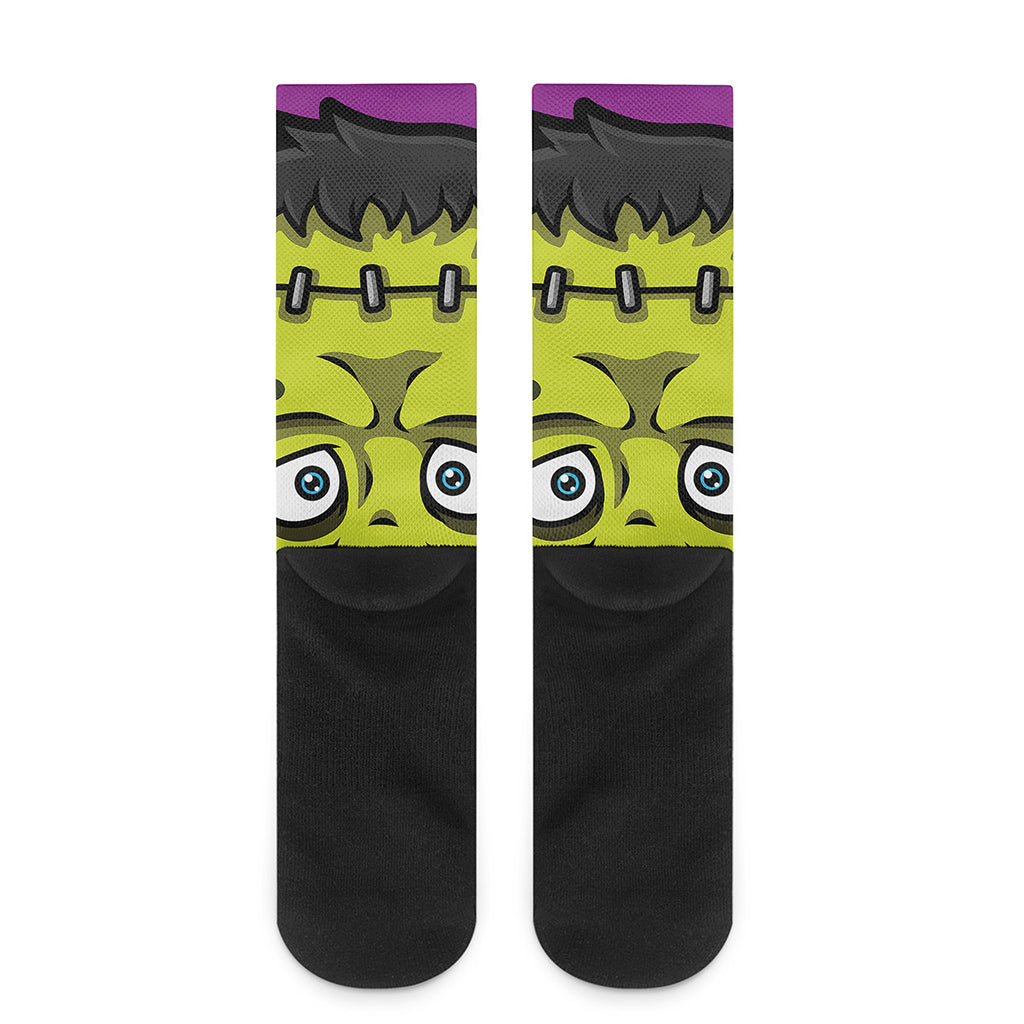 Cartoon Frankenstein Print Crew Socks