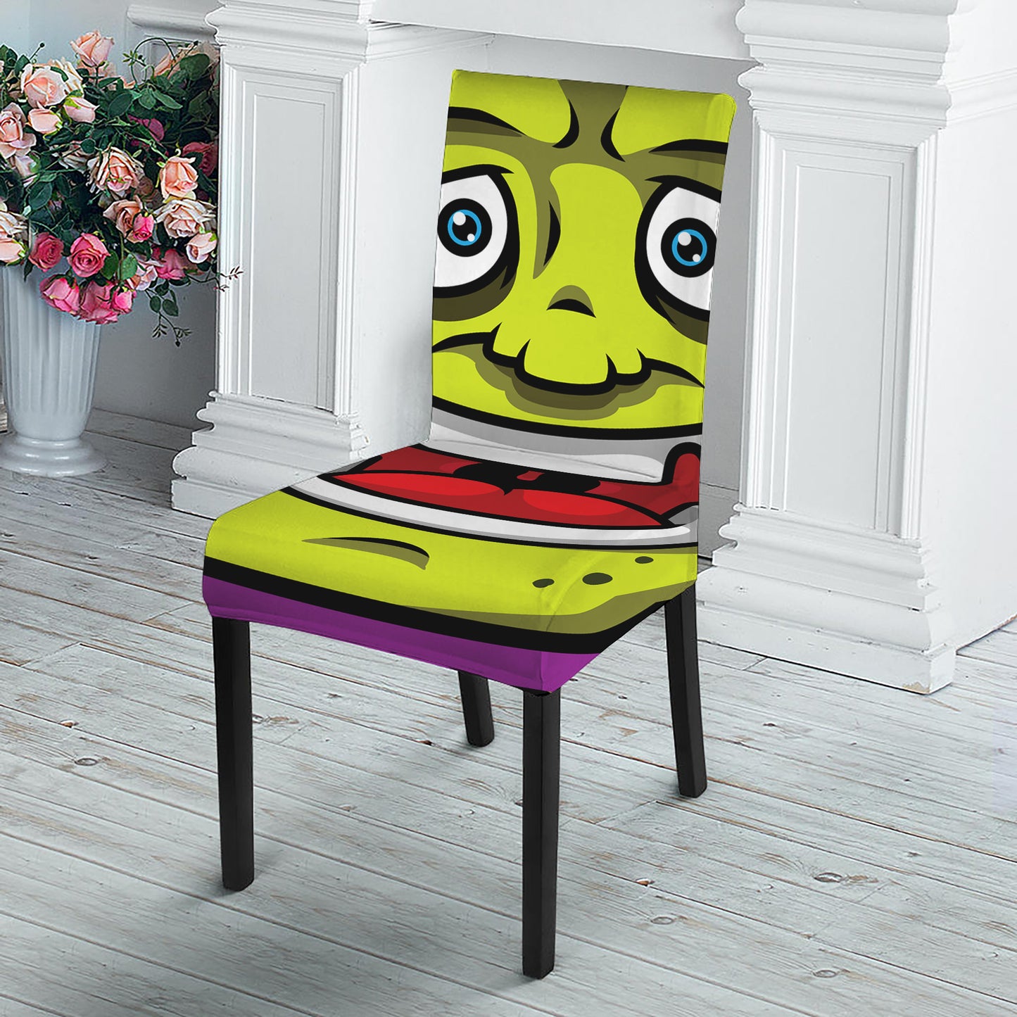 Cartoon Frankenstein Print Dining Chair Slipcover