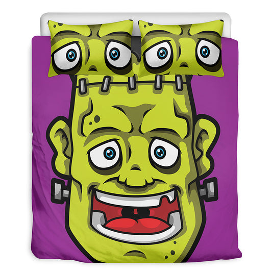 Cartoon Frankenstein Print Duvet Cover Bedding Set