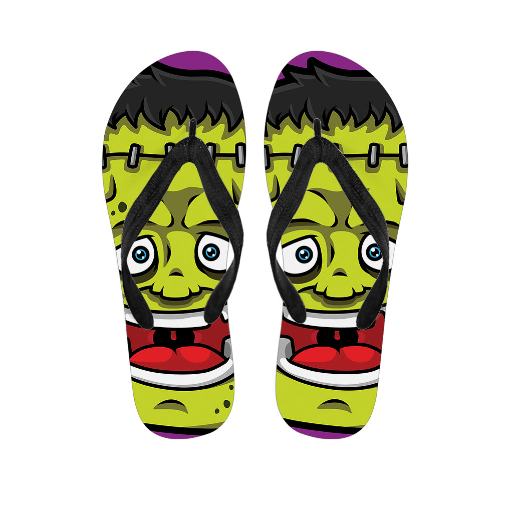 Cartoon Frankenstein Print Flip Flops