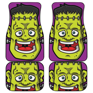 Cartoon Frankenstein Print Front and Back Car Floor Mats