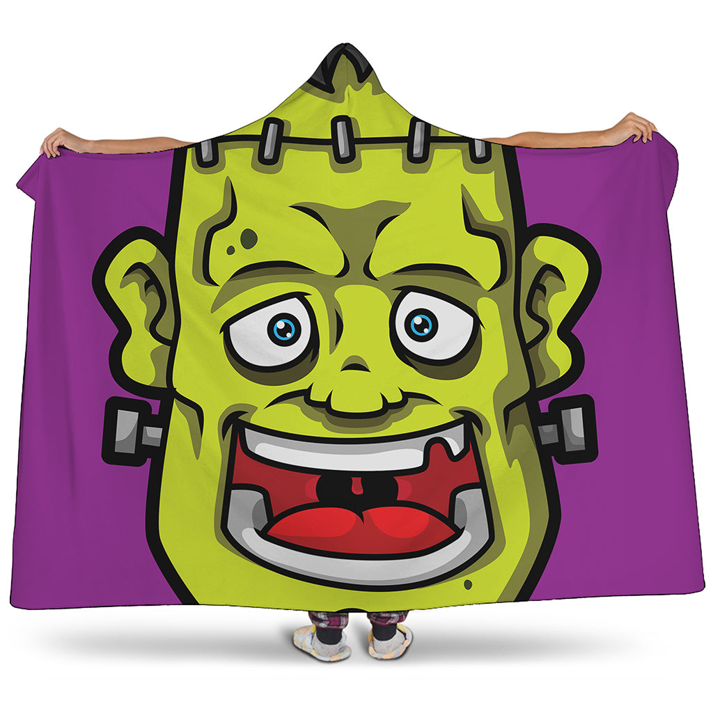 Cartoon Frankenstein Print Hooded Blanket