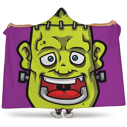 Cartoon Frankenstein Print Hooded Blanket