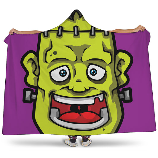 Cartoon Frankenstein Print Hooded Blanket