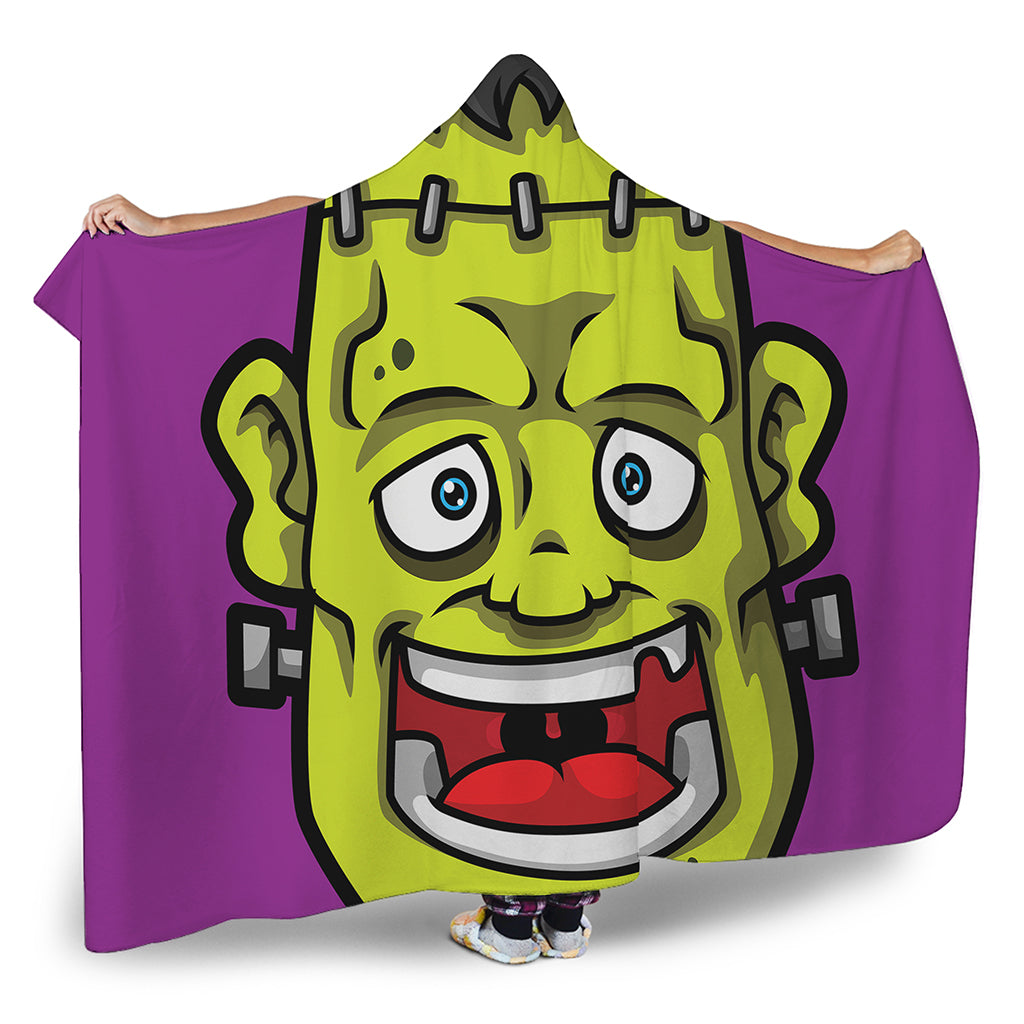 Cartoon Frankenstein Print Hooded Blanket