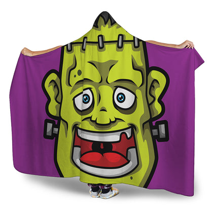 Cartoon Frankenstein Print Hooded Blanket