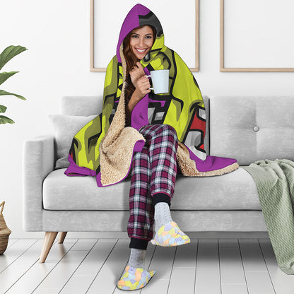 Cartoon Frankenstein Print Hooded Blanket