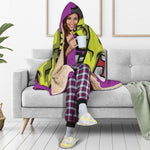 Cartoon Frankenstein Print Hooded Blanket