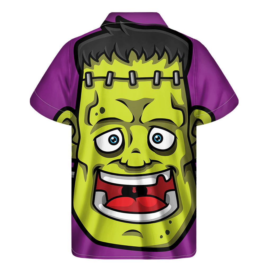 Cartoon Frankenstein Print Men's Short Sleeve Shirt