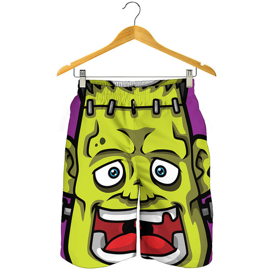 Cartoon Frankenstein Print Men's Shorts
