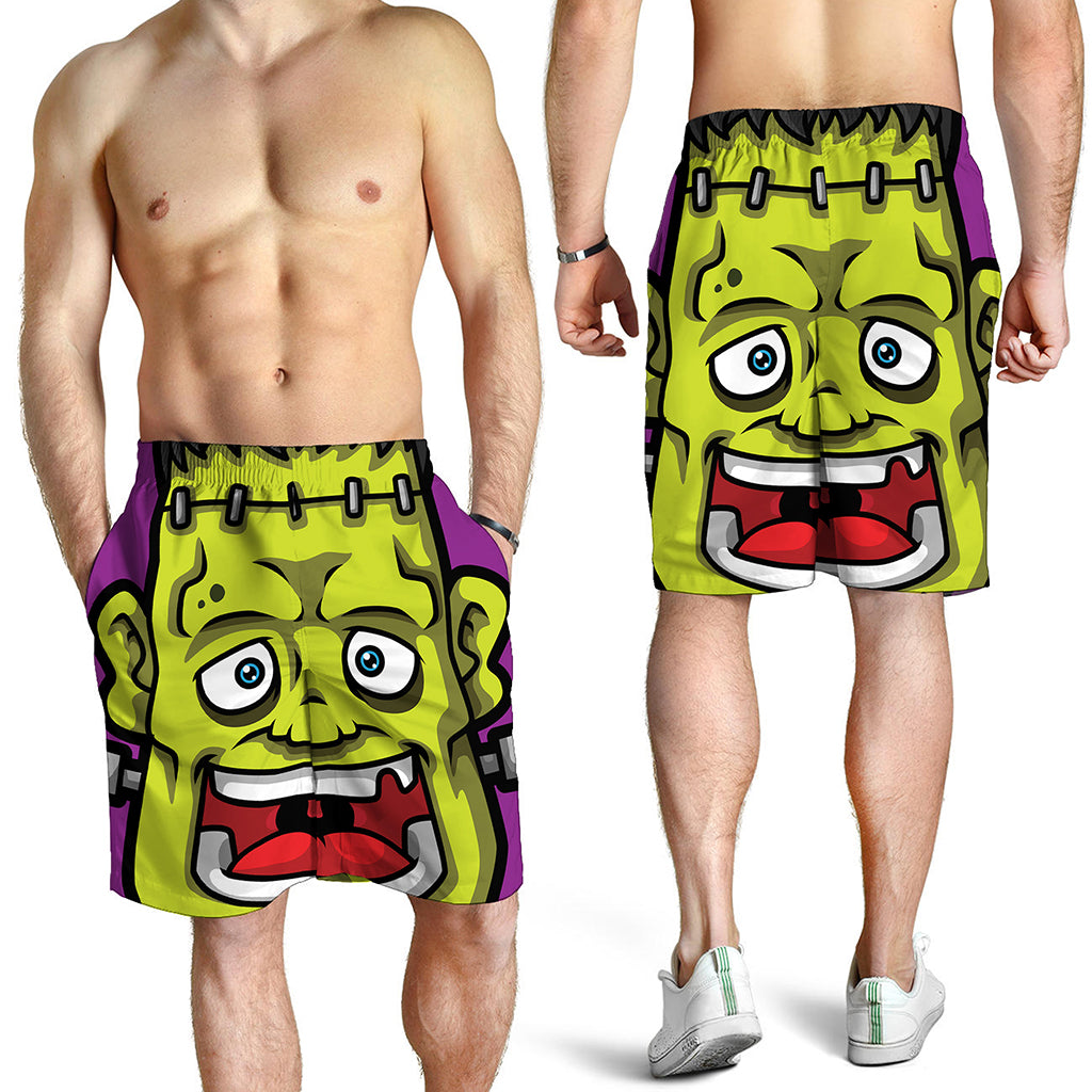Cartoon Frankenstein Print Men's Shorts