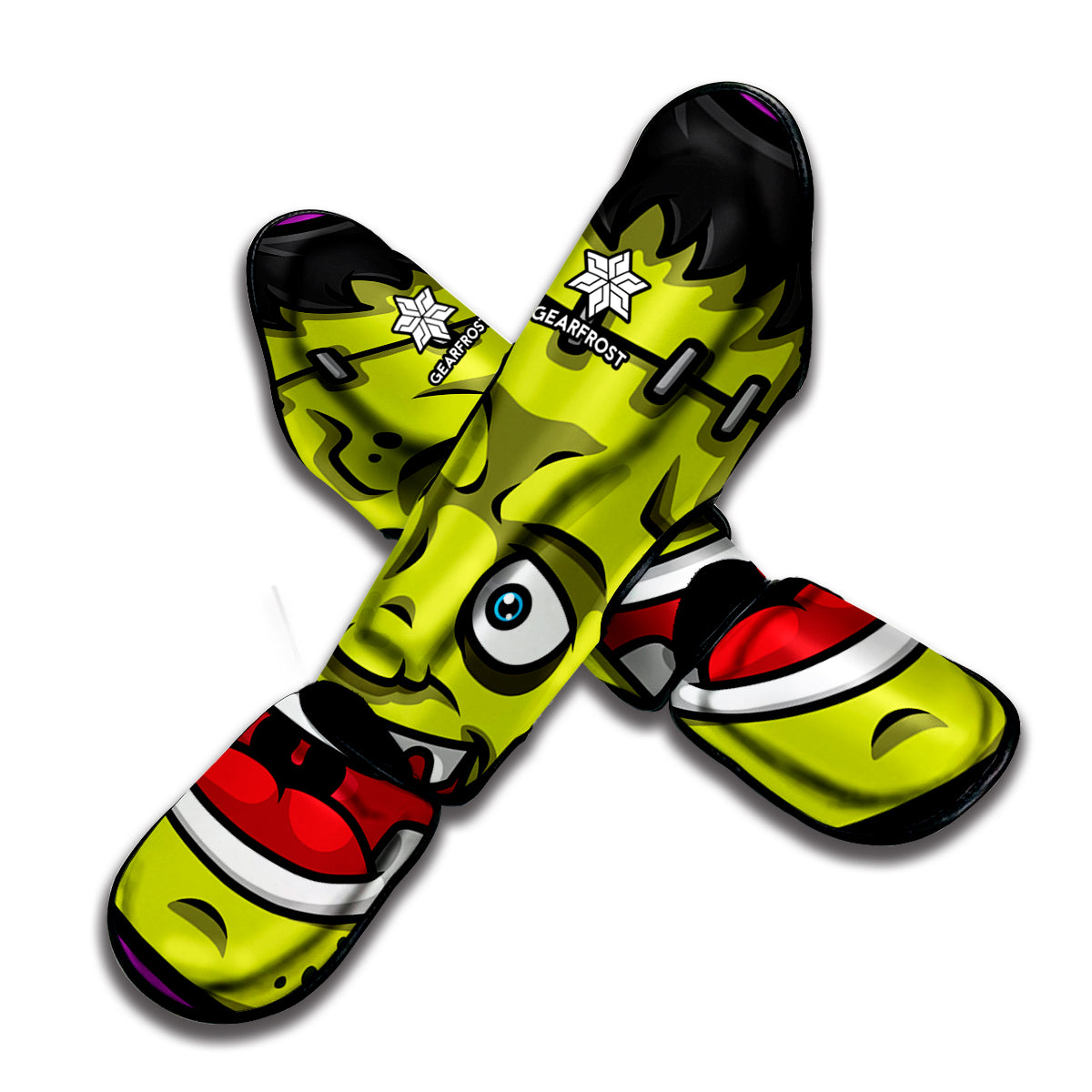 Cartoon Frankenstein Print Muay Thai Shin Guard