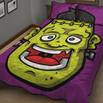 Cartoon Frankenstein Print Quilt Bed Set