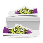Cartoon Frankenstein Print White Low Top Shoes