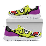 Cartoon Frankenstein Print White Sneakers